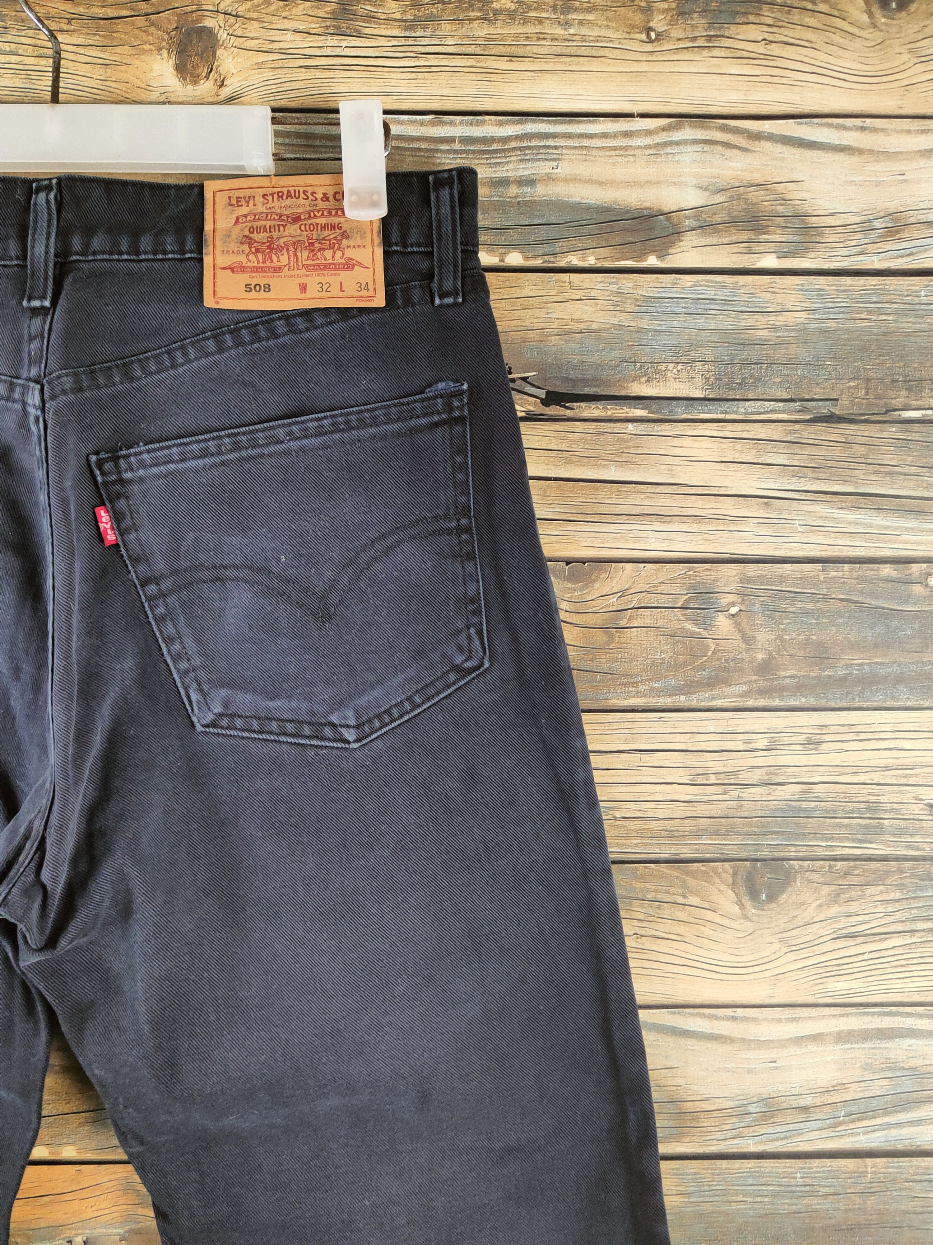 Levi's 508 Levi's Black Distressed Ripped Soft Jeans #S2811 Size US 31 - 11 Thumbnail