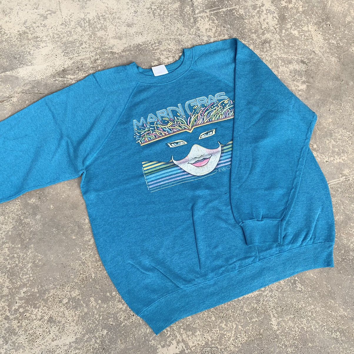 Hanes × Vintage Vintage 80s Hanes Mardi Gras New Orleans Sweatshirt Size US L / EU 52-54 / 3 - 3 Thumbnail