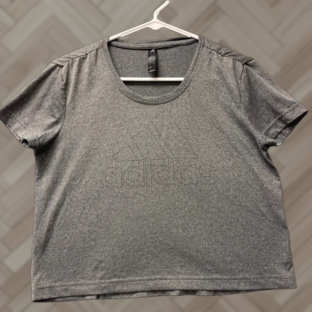 Adidas Adidas T-Shirt Womens Cropped Casual 90s Gray XS Cotton Crew Neck Short Sleeve Womens XS Size XS / US 0-2 / IT 36-38 - 1 Thumbnail