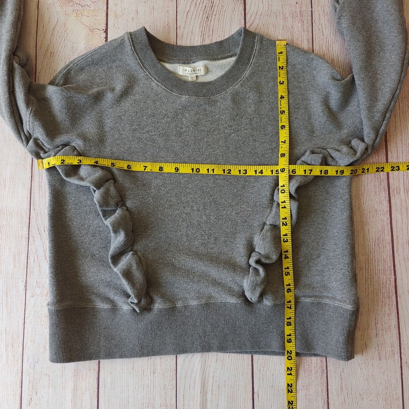 Madewell Mile(s) ruffle oversized crew neck drop shoulder sweatshirt Size XXS / US 00 / IT 34 - 6 Thumbnail