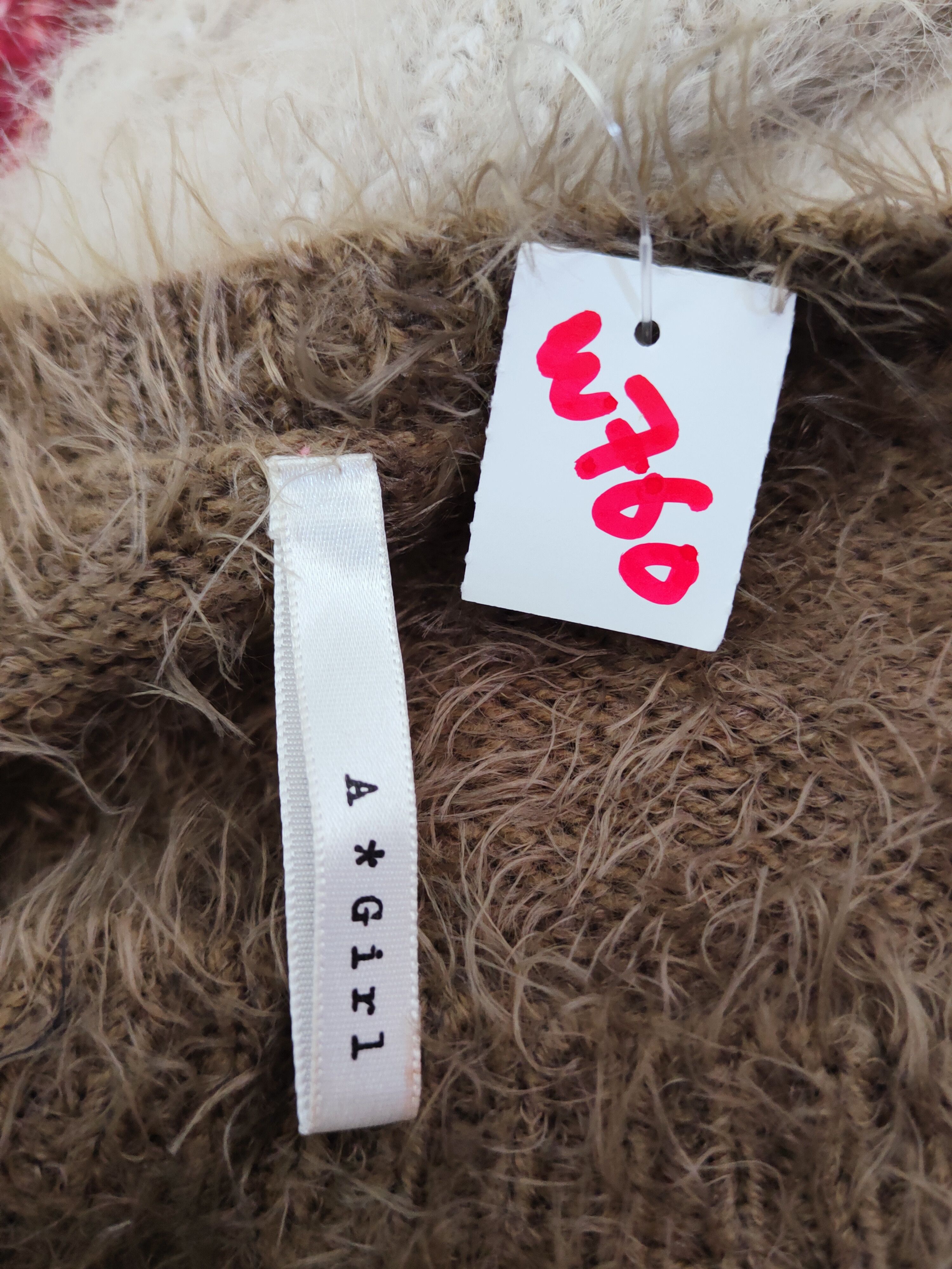 Homespun Knitwear A Girl Olive Shag Shaggy Fur Mohair Knitwear #W760 Size L / US 10 / IT 46 - 12 Thumbnail