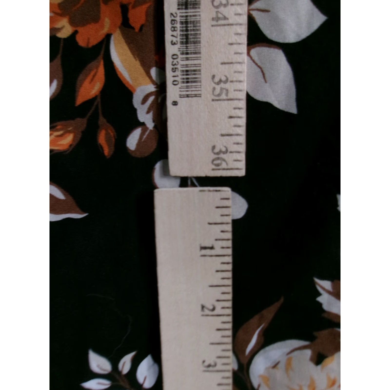 Vintage Womens Dress 2XL Black Floral Short Sleeve V-Neck Midi Fit Flare Polyester Size 40" / US 18 - 6 Thumbnail
