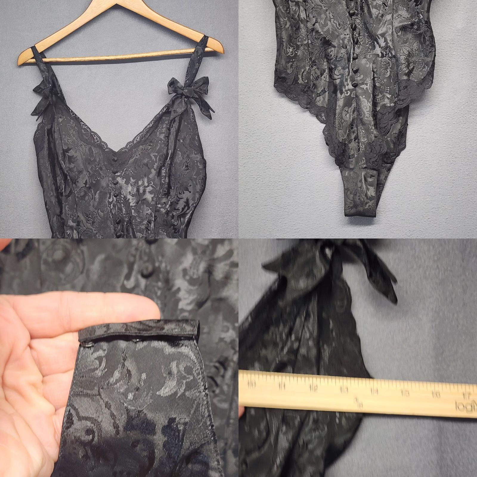Victoria's Secret VINTAGE Victoria's Secret Black Lace Teddy Bodysuit Satin Floral Lingerie Medium Womens M Size M / US 6-8 / IT 42-44 - 8 Thumbnail