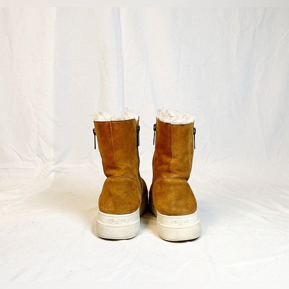J/Slides J/Slides Tristan Tan Suede Fur Sneaker Booties Ankle Boots Size US 7.5 / IT 37.5 - 4 Thumbnail