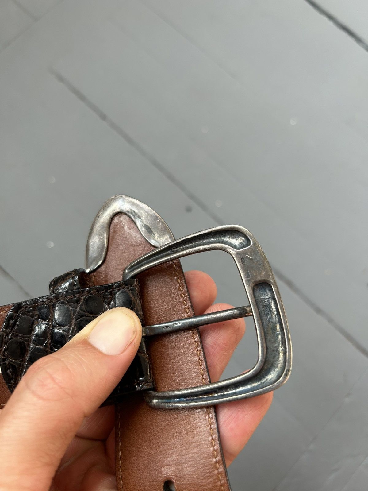 Ralph Lauren Ralph Lauren alligator leather belt silver 925 Size ONE SIZE - 5 Thumbnail