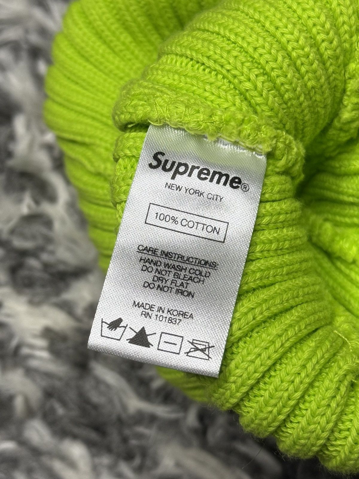 Supreme Supreme Overdyed Beanie Lime Green Size ONE SIZE - 3 Thumbnail