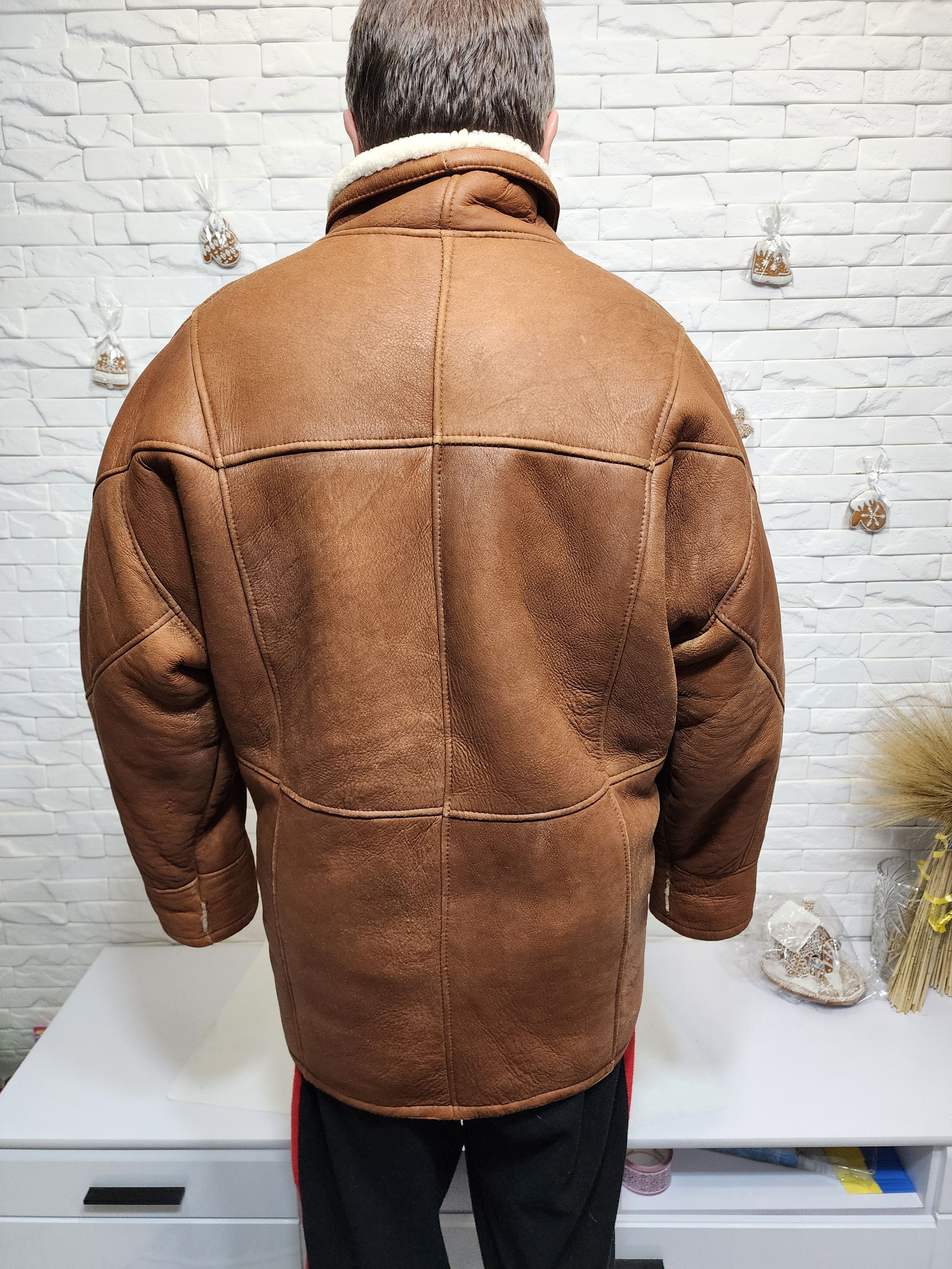 Furla Brown Sheepskin Coat: Men's Genuine Fur Jacket Size US XL / EU 56 / 4 - 3 Thumbnail