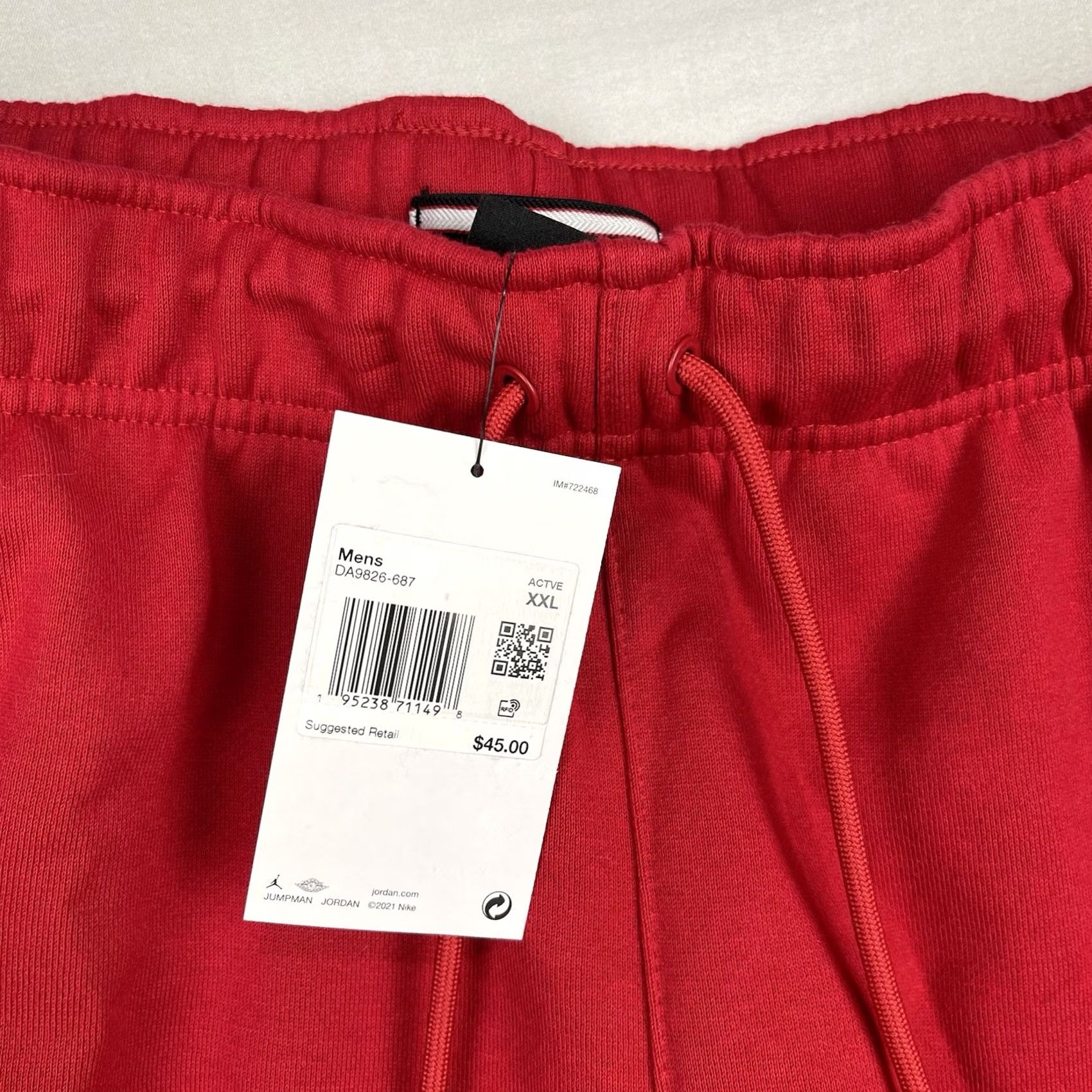 Jordan Brand Nike Jordan Shorts Mens 2XL Red Essentials Fleece Casual Athletic 2XL Mens Red Jordan Shorts Size US 39 - 7 Thumbnail