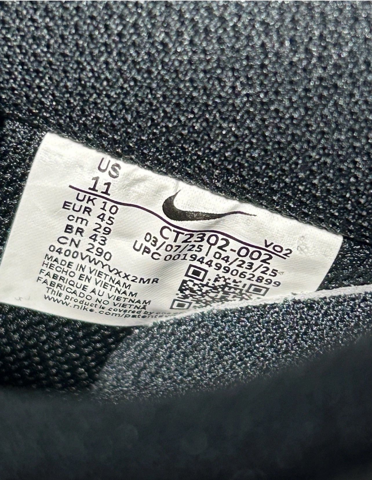 Nike Air Force 1 Black White Tumbled Size US 11 / EU 44 - 6 Thumbnail