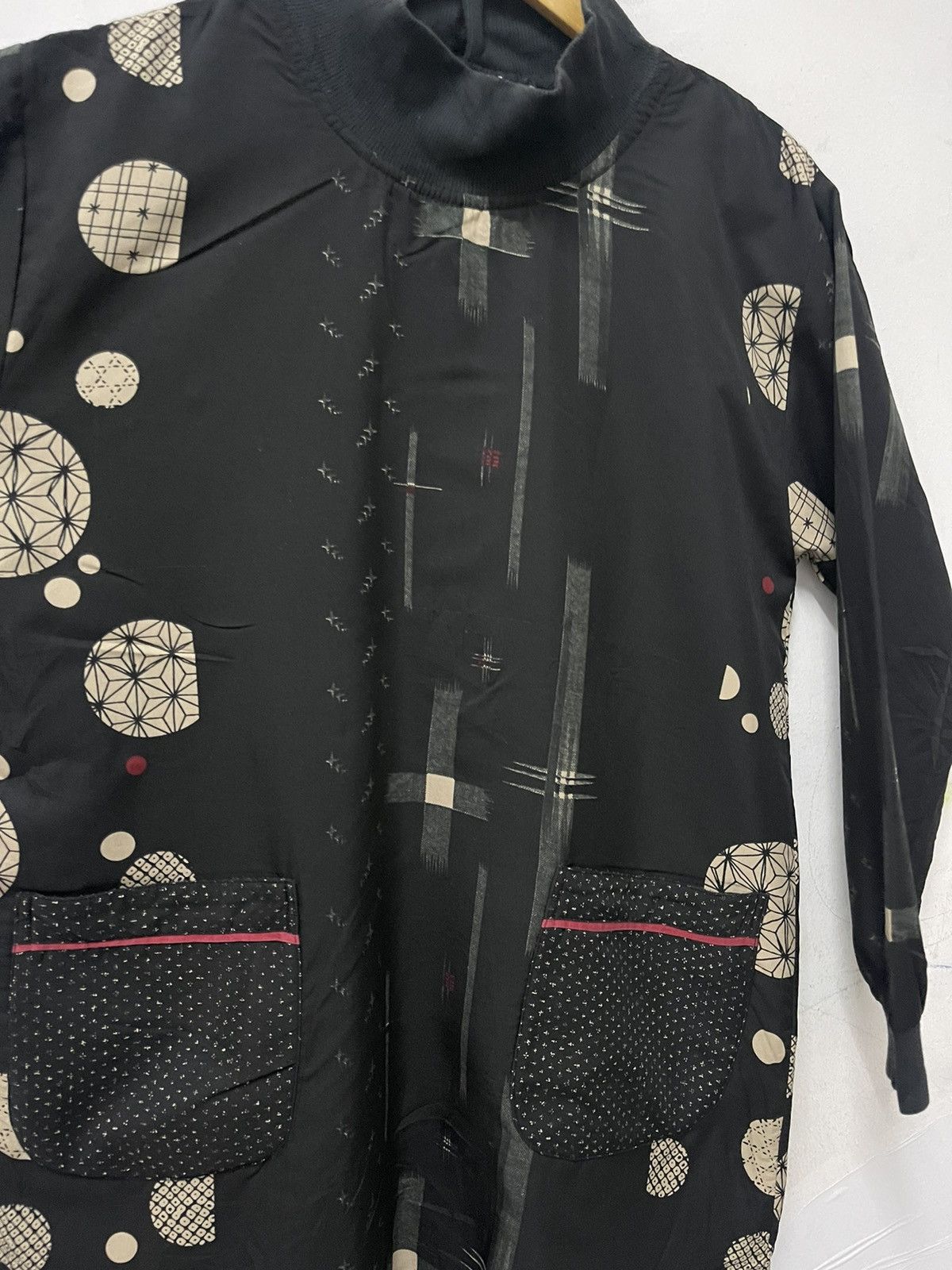 Japanese Brand Japanese "Hannari" Fleece-Lined Geometric Print Smock Jacket Size US M / EU 48-50 / 2 - 2 Thumbnail