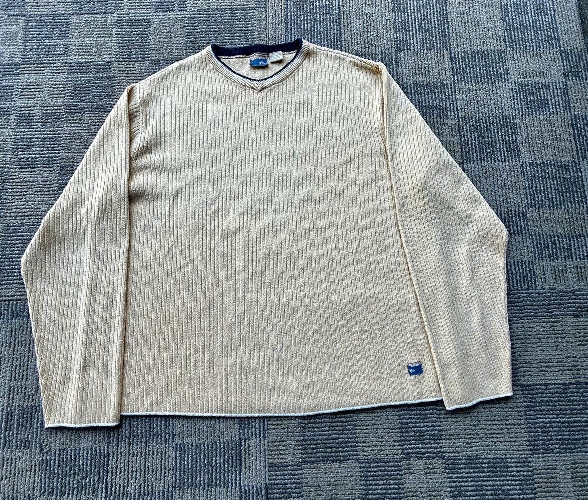 Quiksilver Quiksilver Vtg Y2K Cream Tan Knit Surf Pullover Sweater Size US L / EU 52-54 / 3 - 1 Thumbnail