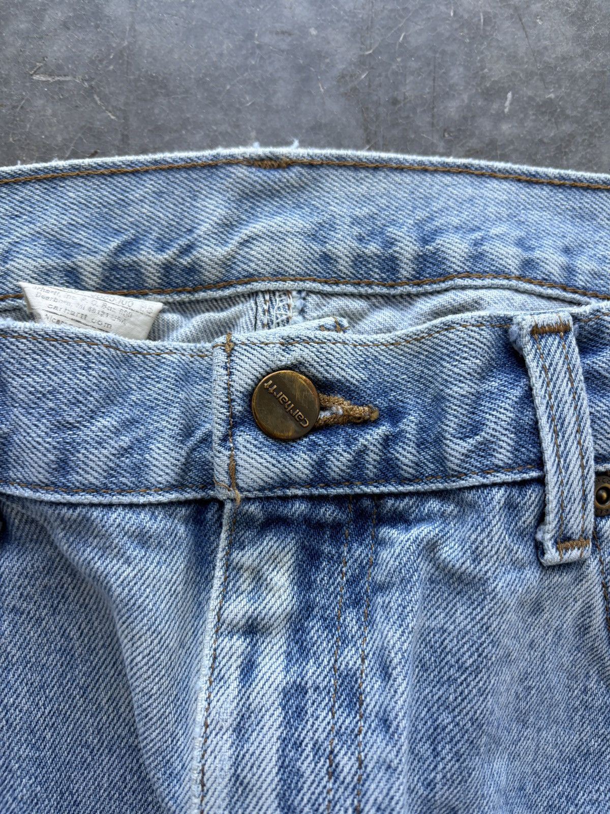 Carhartt Vintage Y2K Carhartt Denim Jeans 35x30 Light Wash Distressed Size US 35 - 3 Thumbnail