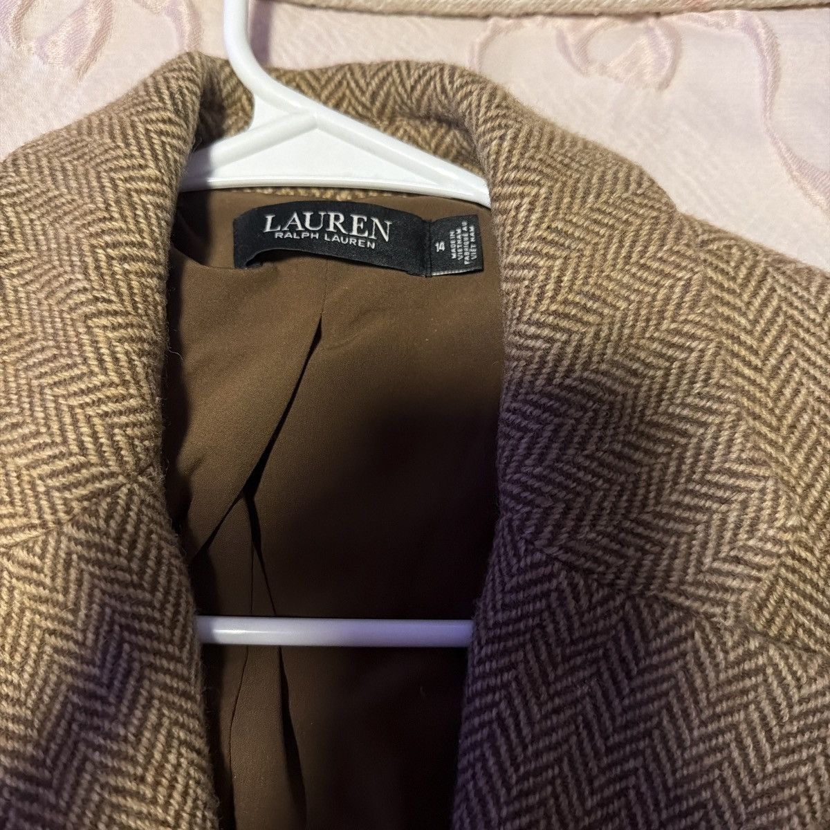 Ralph Lauren Lauren Ralph Lauren Brown Herringbone Women Blazer Size L / US 10 / IT 46 - 2 Thumbnail