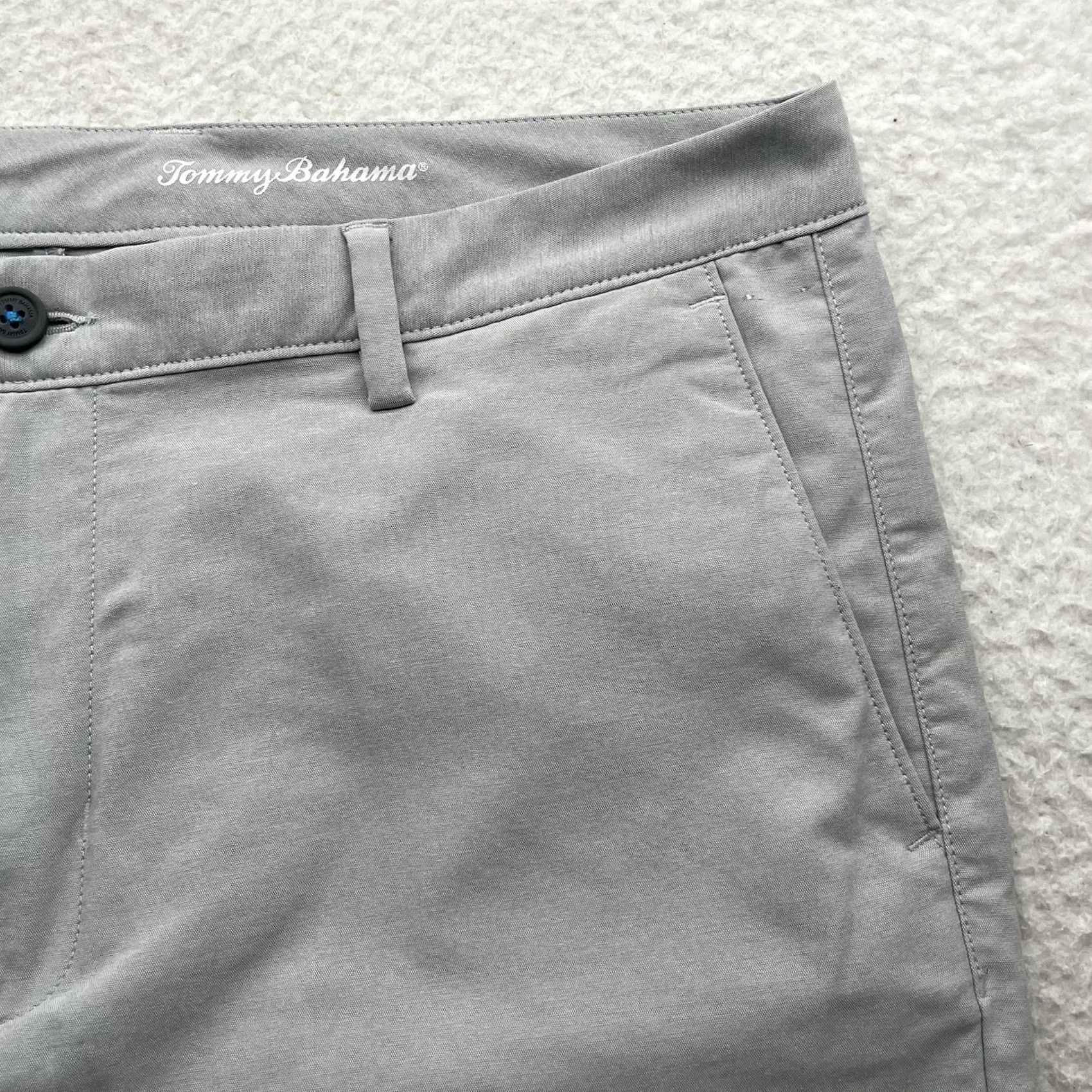 Tommy Bahama Tommy Bahama Pants Mens 39x31 Gray Nylon Polyester Straight Flat Front 39in Inseam Casual Chino Style Regular Color Gray Mens Size US 39 - 4 Thumbnail