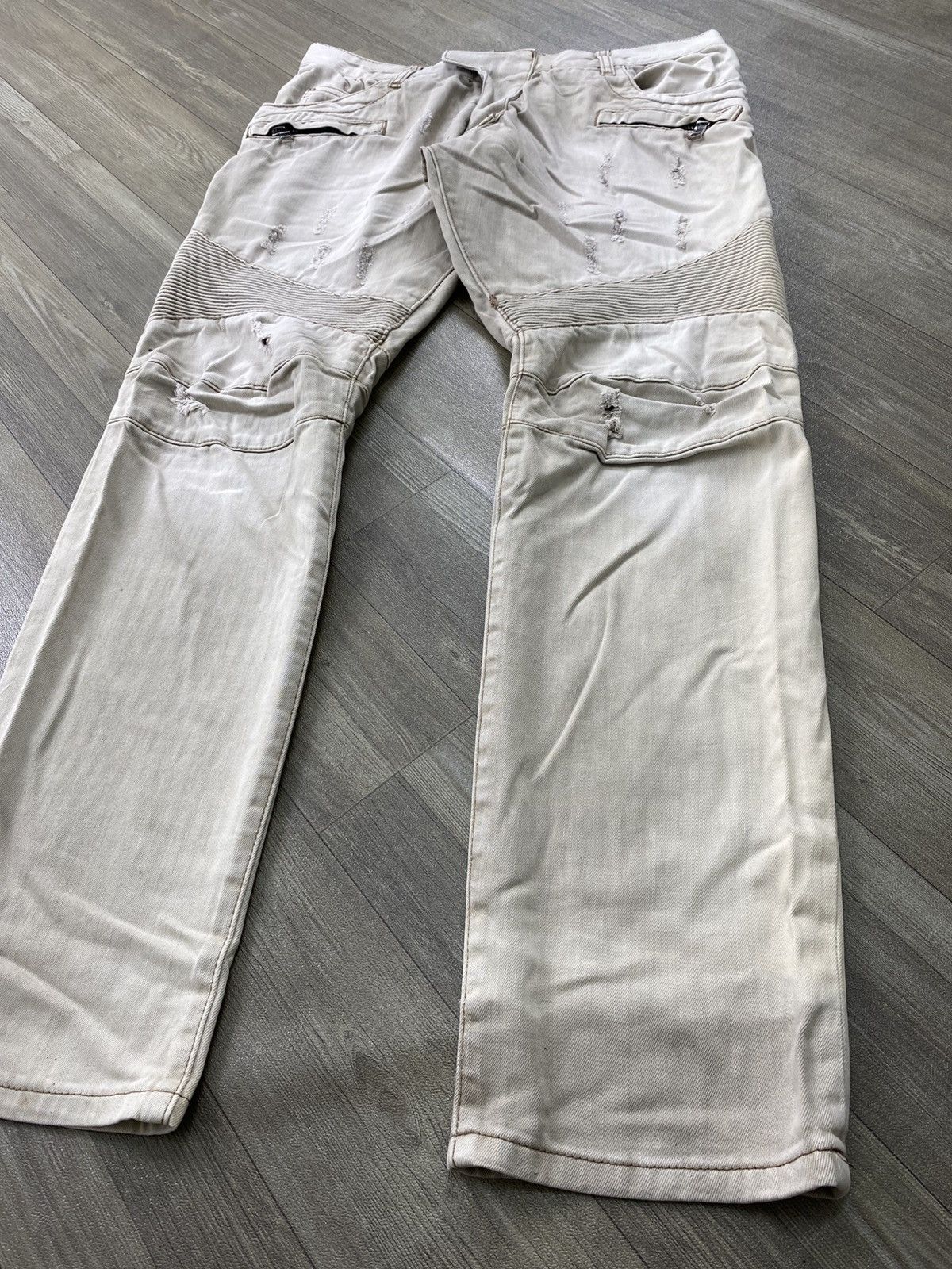Balmain Vintage Balmain Distressed Bikers Pants Luxury Size US 32 / EU 48 - 2 Thumbnail
