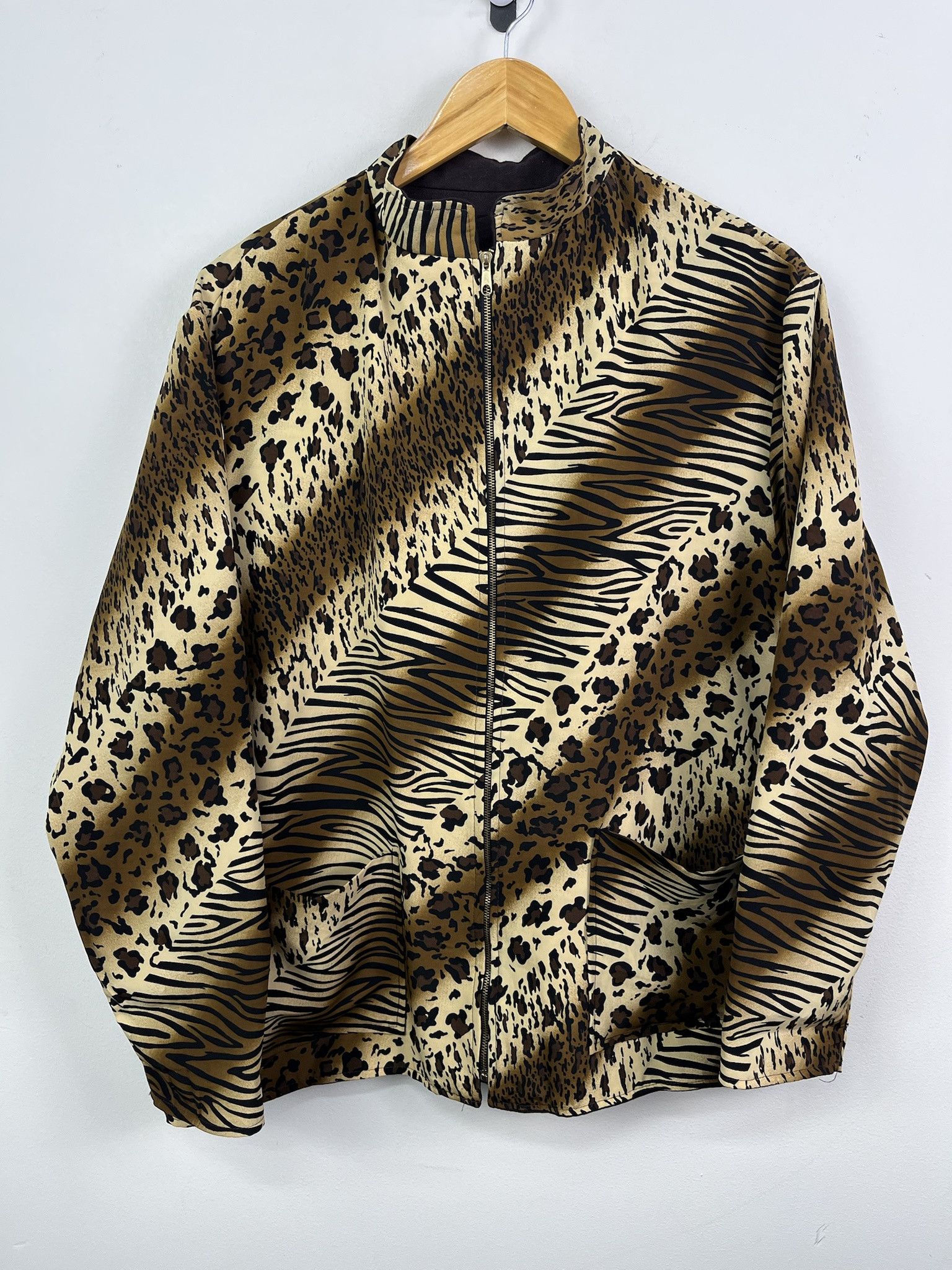 Vintage Vintage 90's Mixed Animal Print Collared Full Zip Up Jacket Size L Size US L / EU 52-54 / 3 - 1 Thumbnail
