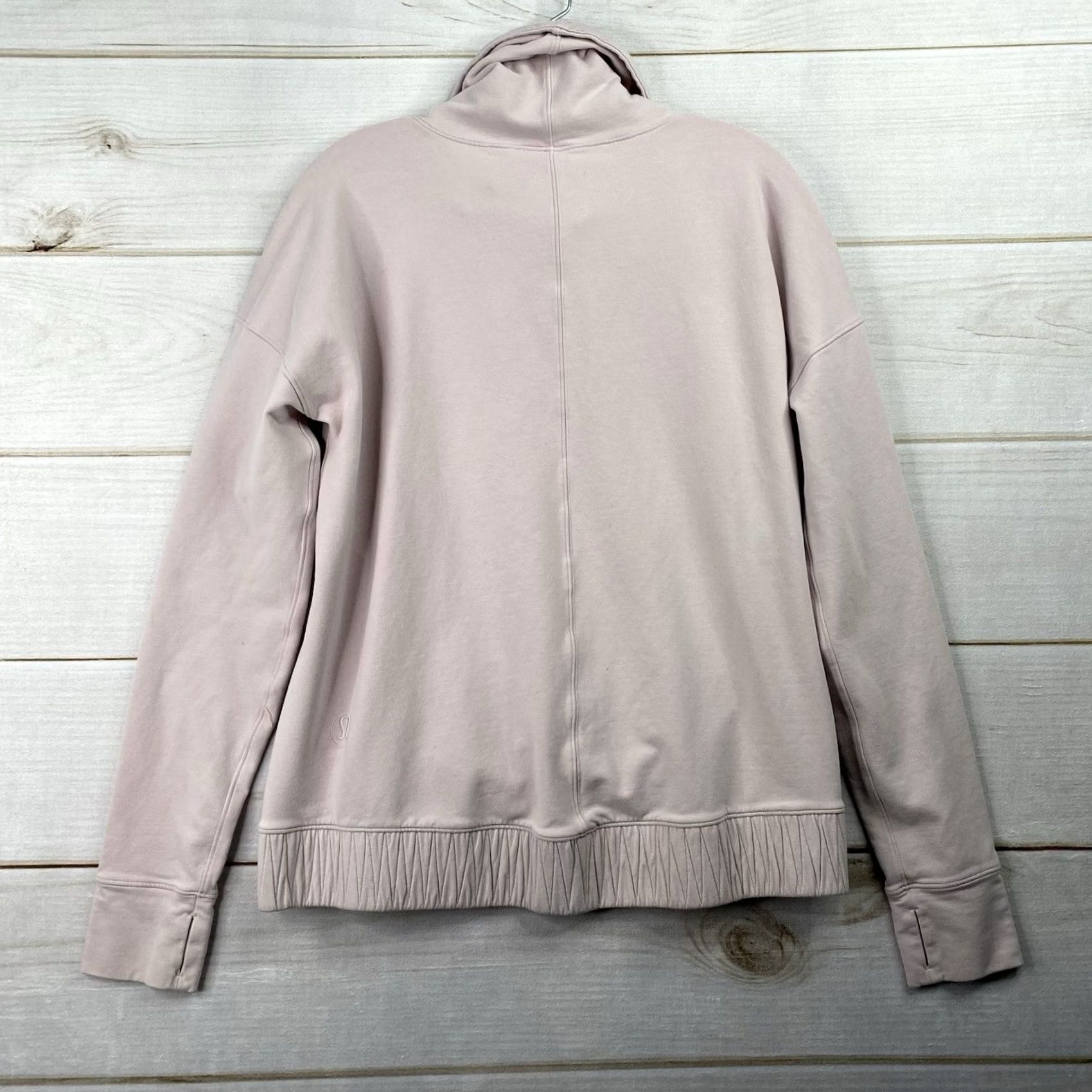 Lululemon VINTAGE Lululemon Stress Less Top Womens 8 Porcelain Pale Pink Funnel Neck Pullover Size M / US 6-8 / IT 42-44 - 6 Thumbnail
