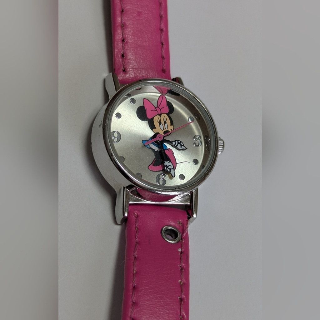 Disney Vintage Disney Minnie Mouse Watch Pink Band (New Battery) Size ONE SIZE - 6 Thumbnail