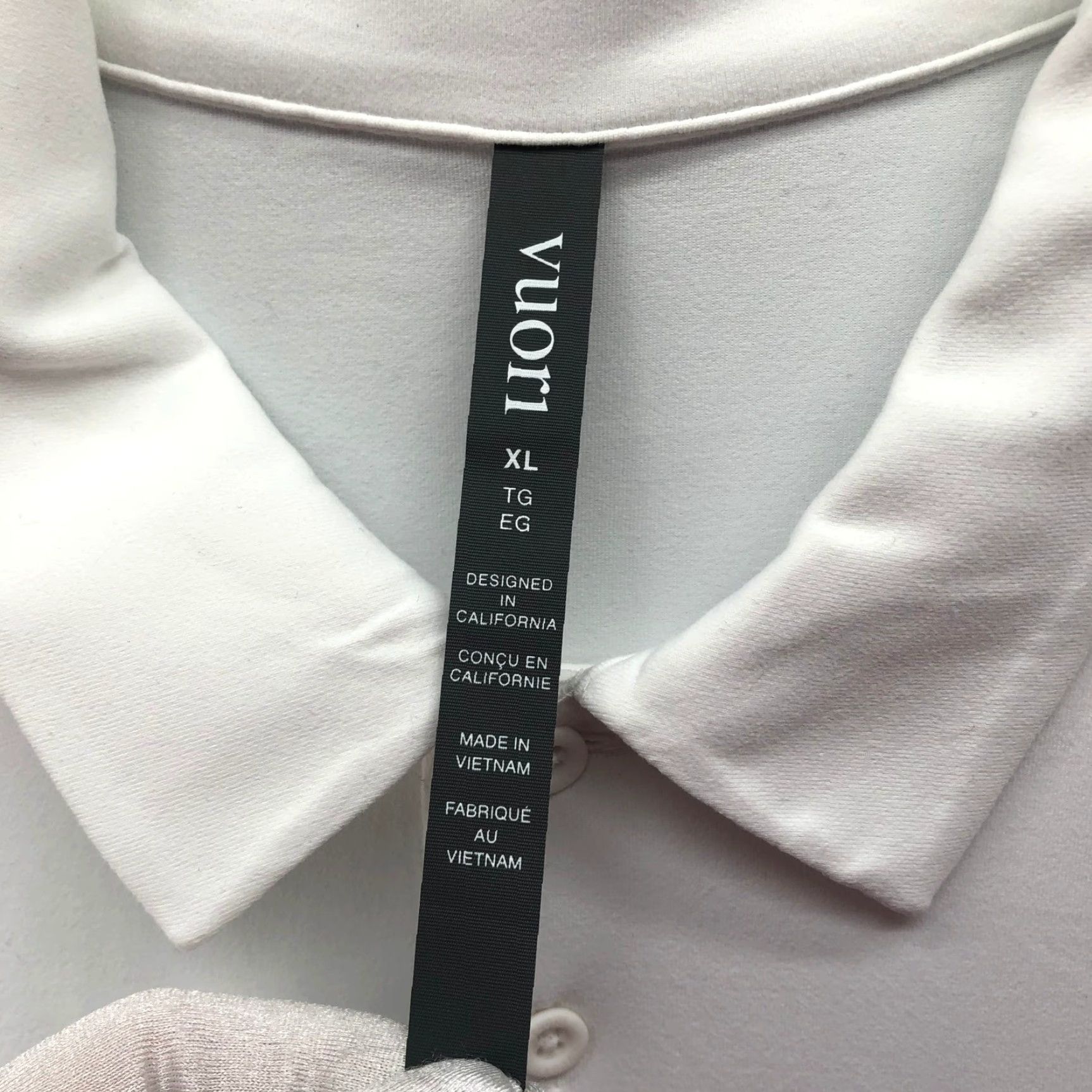 Vuori Vuori Strato Tech Polo Mens XL White Short Sleeve Barbells Graphic Shirt Active Size US XL / EU 56 / 4 - 3 Thumbnail