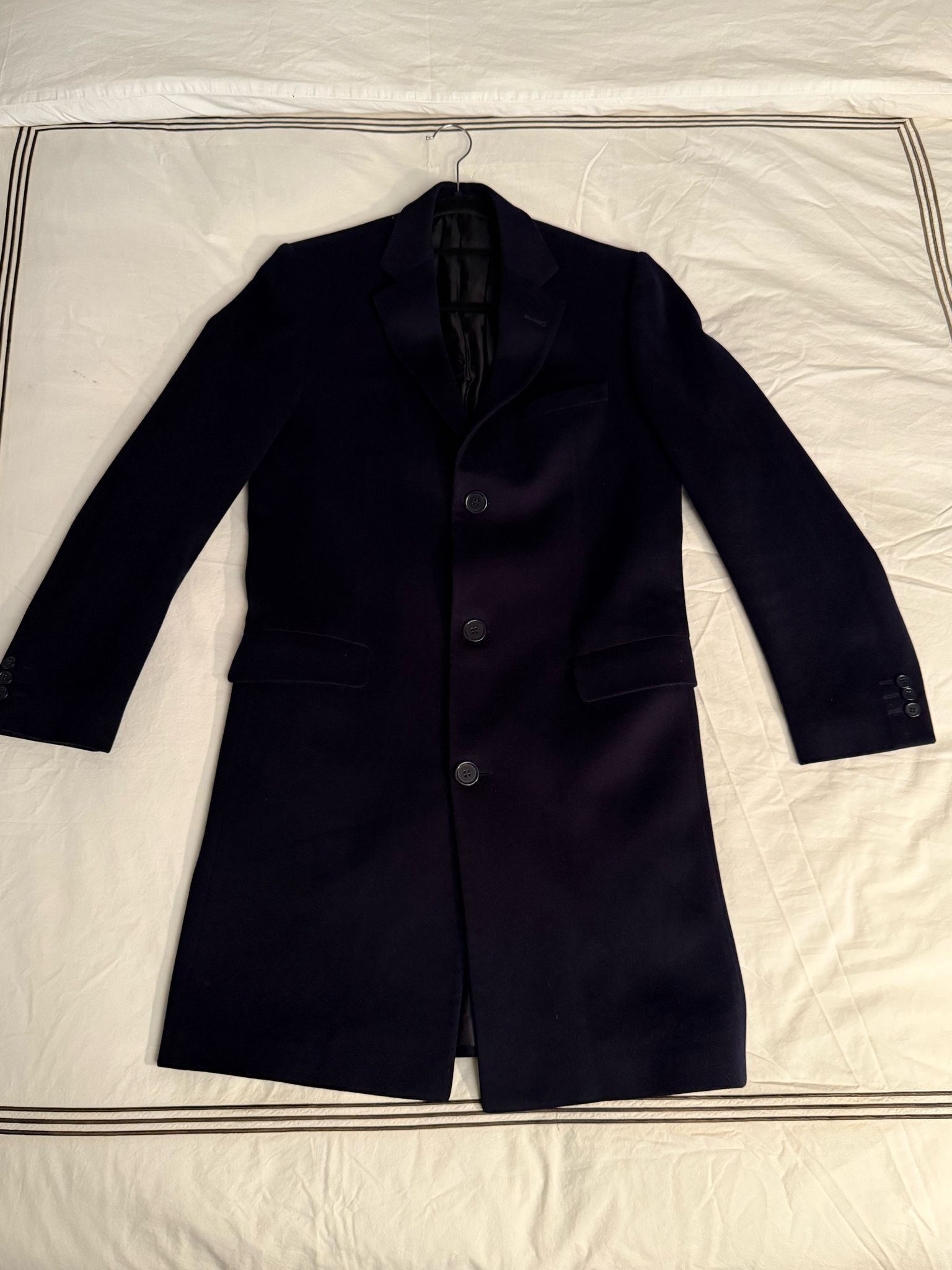 Loro Piana International Coat Trench Superfine Wool - Navy Size US M / EU 48-50 / 2 - 2 Thumbnail