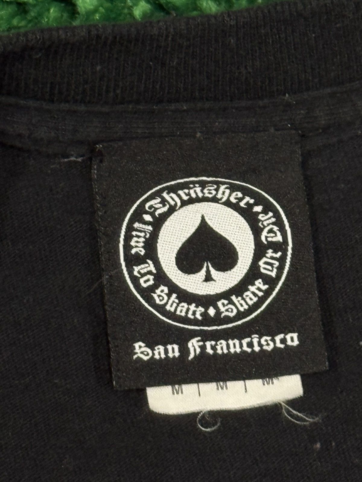 Thrasher Black Outlaw Skate Board Ghoul Raider Logo Tee