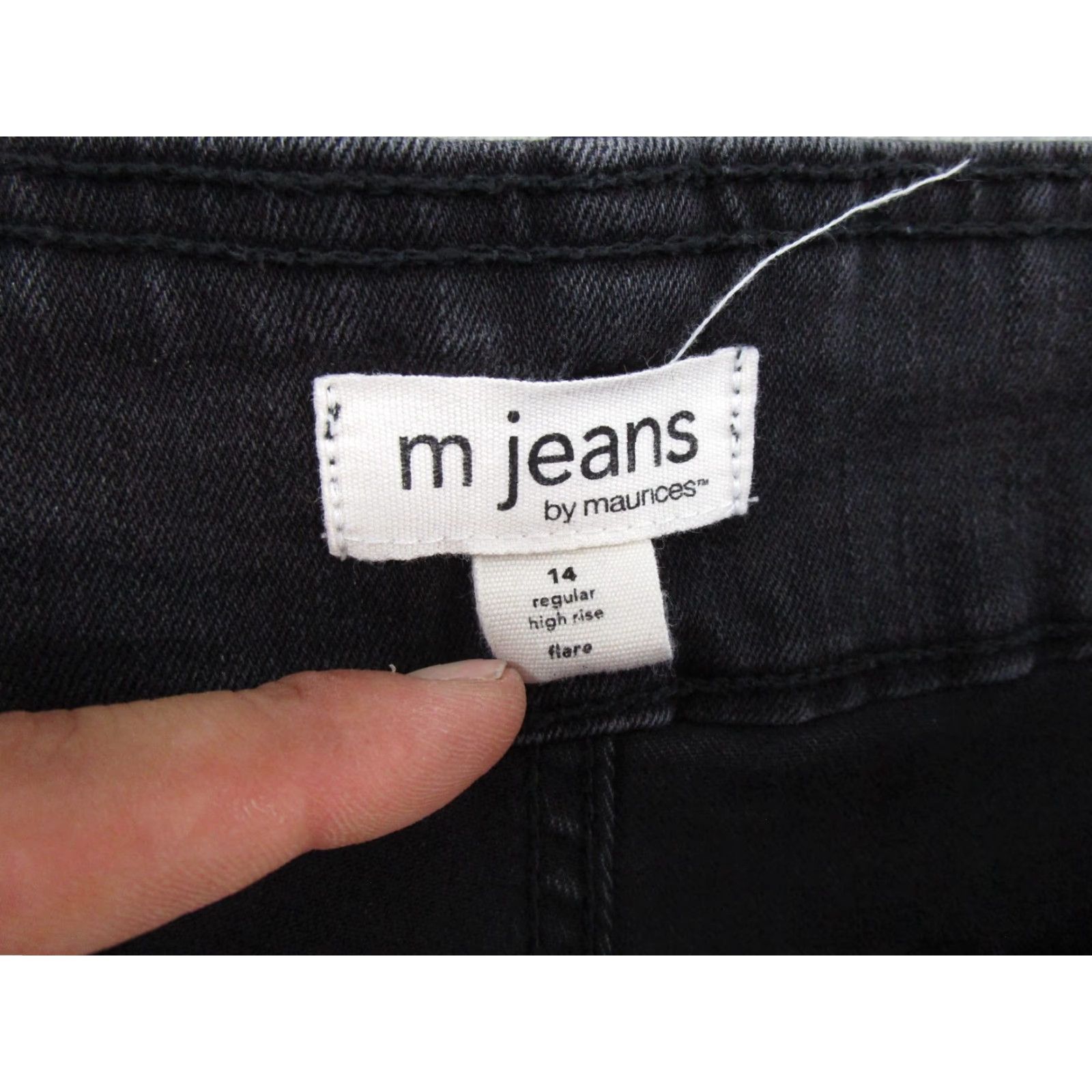 Vintage Maurices M Jeans Black High Rise Flare Denim Stretch Size 14 Reg Women's Jeans Size 36" / US 14 / IT 50 - 5 Thumbnail