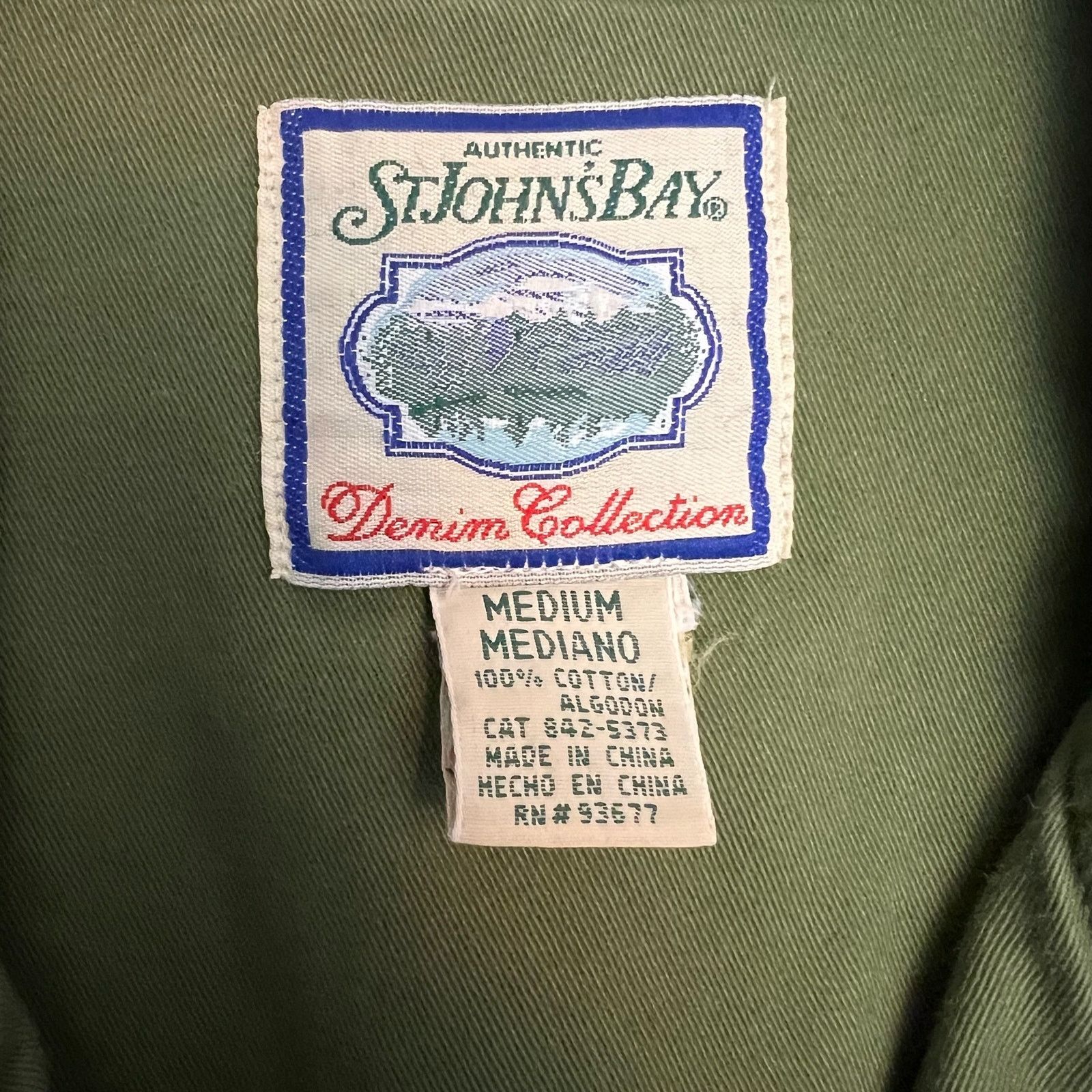 St. Johns Bay Jacket With Belt Long Sleeve Button Down Army Green Jacket Size M / US 6-8 / IT 42-44 - 3 Thumbnail