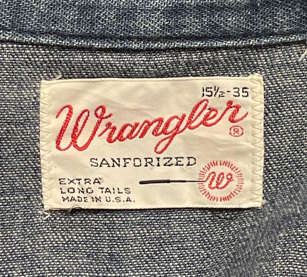 Vintage × Wrangler Vintage Brand Wrangler Sanforized Western Denim Shirt 1960s Size US M / EU 48-50 / 2 - 9 Thumbnail