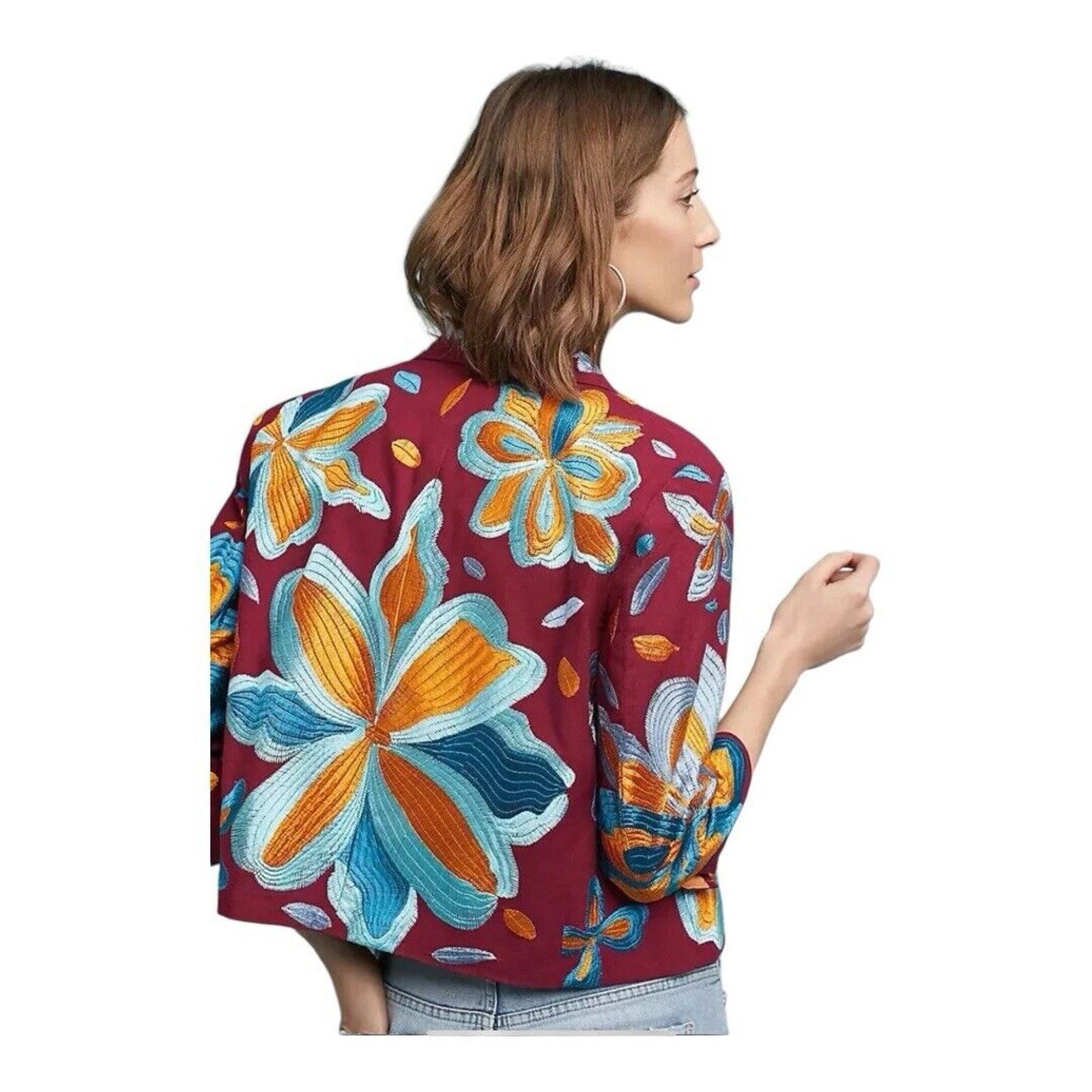 Anthropologie Anthropologie Embroidered Blazer Size XS / US 0-2 / IT 36-38 - 2 Thumbnail