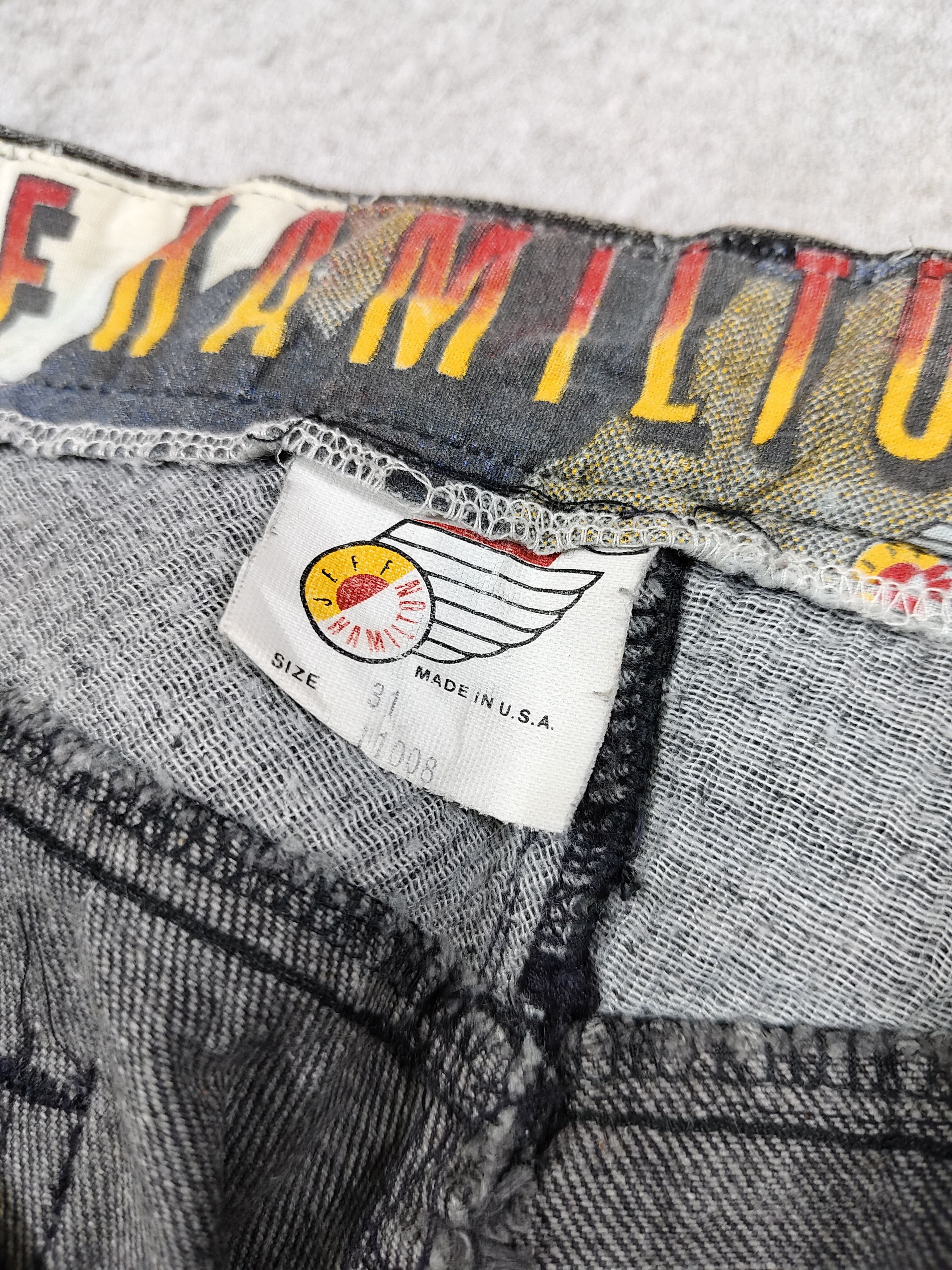 Jeff Hamilton 80s Jeff Hamilton- Archive Rocker Grunge Leather Trim Jeans Size US 31 - 10 Thumbnail