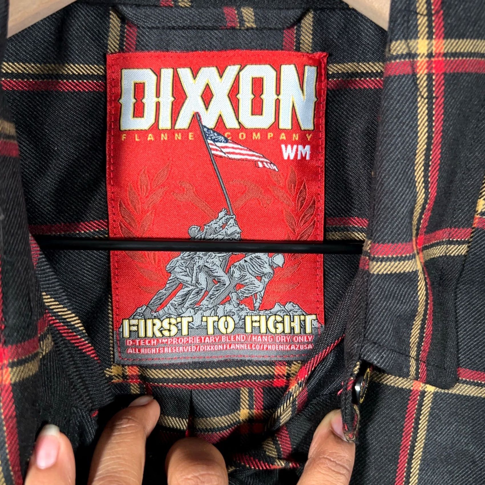 Dixxon Shirt Womens Medium Black Red Plaid Flannel Button Up First To Fight New, Women's — image 4 of 6