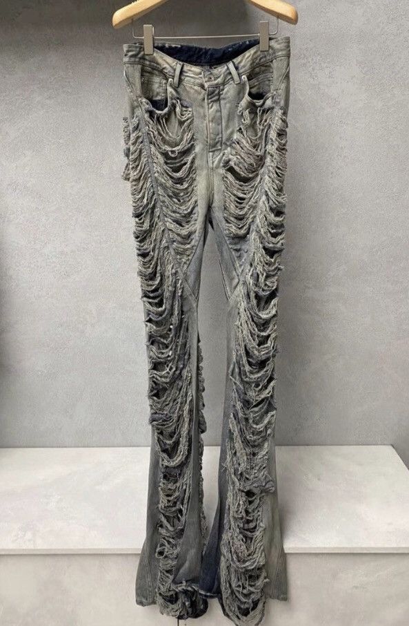 Rick Owens Rick Owens 23FW Show Style Corrupt and Damaged Trumpet Jean Size US 32 / EU 48 - 1 Thumbnail