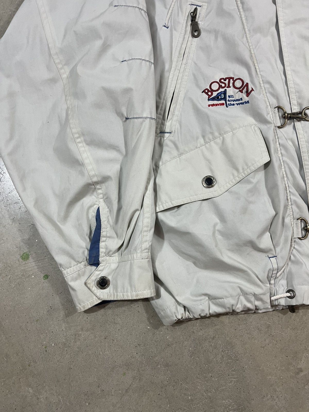 Vintage Vintage Fireman Clasp Windbreaker Jacket White Size US L / EU 52-54 / 3 - 3 Thumbnail