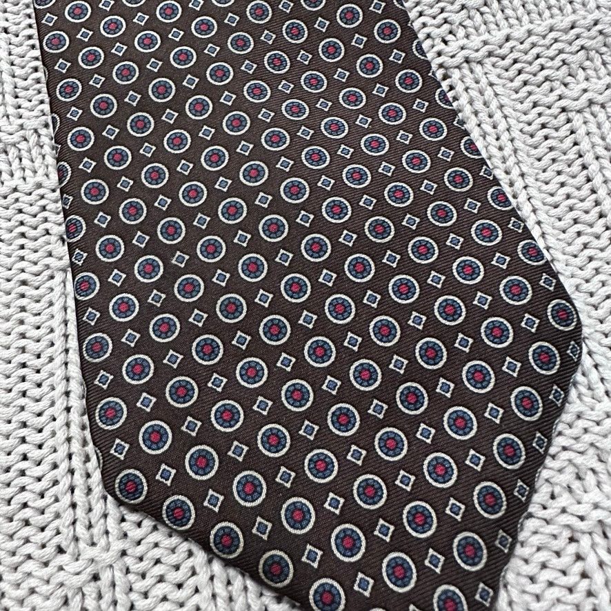 Mario Valentino Vintage Mario Valentino brown geometric print tie Size ONE SIZE - 2 Thumbnail