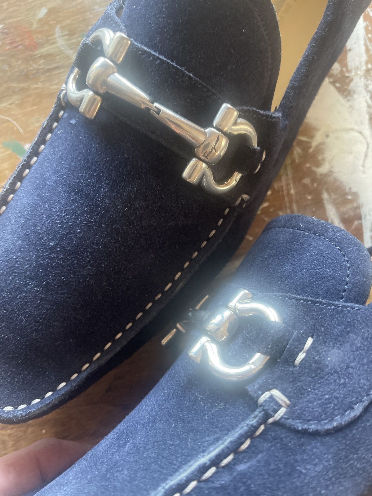Salvatore Ferragamo Ferragamo blue suede driving moccasin Size US 10 / EU 43 - 2 Thumbnail