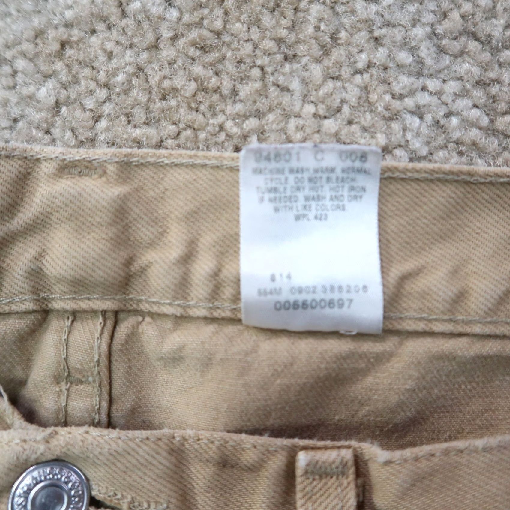 Levi's VINTAGE Levi's 550 Jeans Men 38x34 Beige Denim Made in USA Relaxed Straight 5-Pocket Belt Loops Zipper Vintage Mens Jeans Size US 38 / EU 54 - 4 Thumbnail