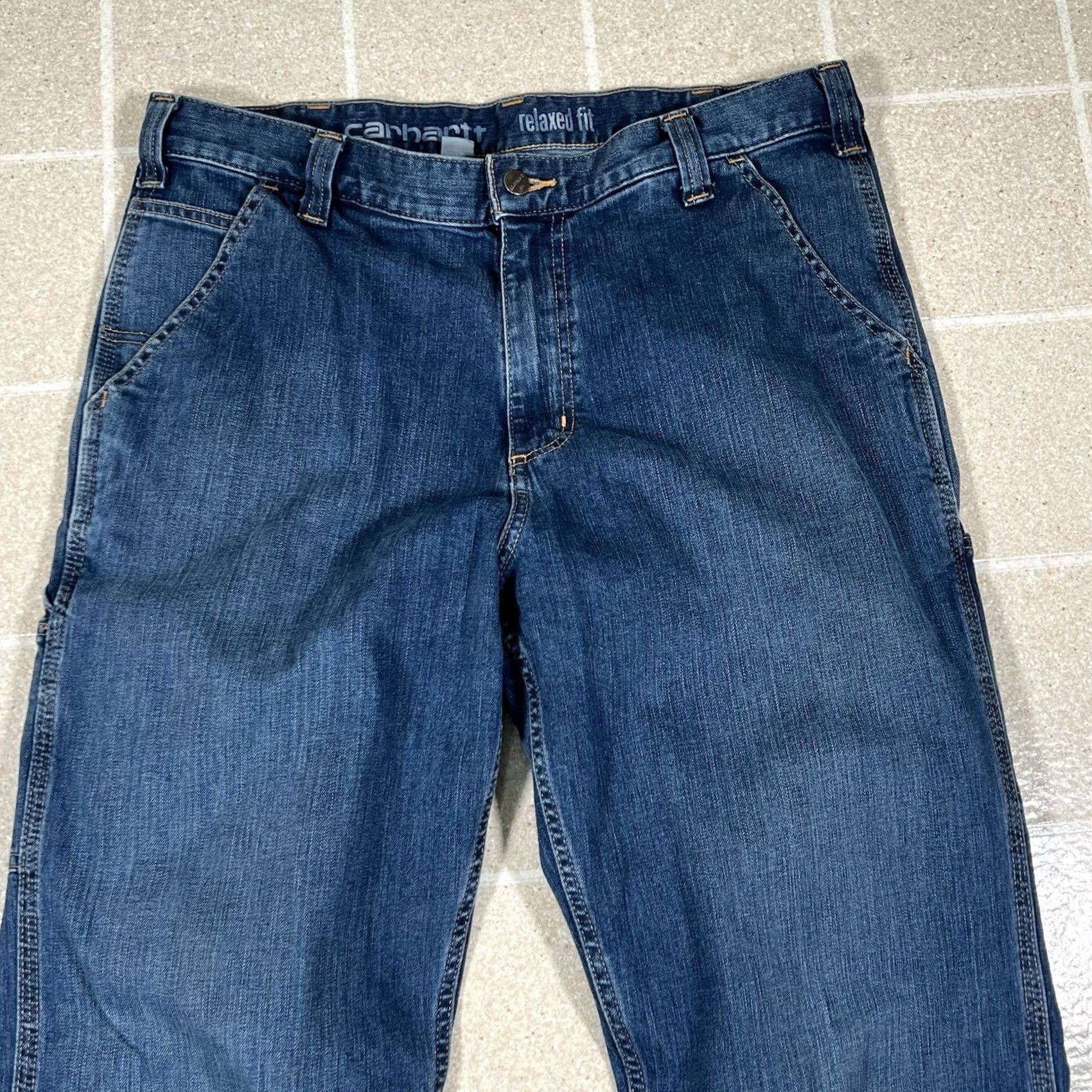 Carhartt Carhartt Jeans Mens 36x34 Relaxed Fit Carpenter Work Blue Size US 36 / EU 52 - 5 Thumbnail