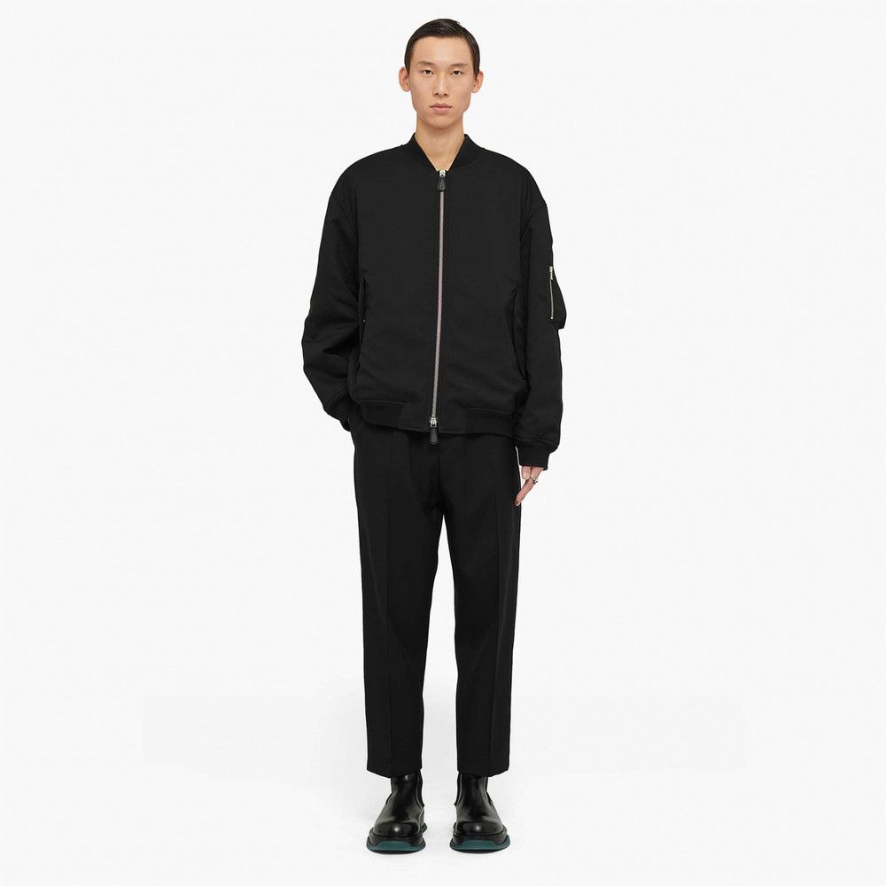 Jil Sander o1w1db10825 Oversized Bomber Jacket in Pitch Black Size US L / EU 52-54 / 3 - 2 Thumbnail