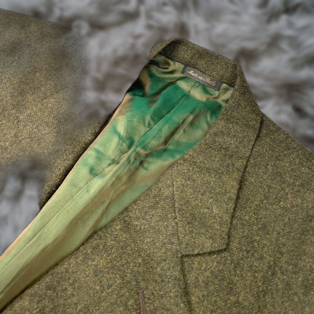 VINTAGE Pal Zileri Blazer Men Jacket 42R US Green Wool/Alpaca Blend 2-Button Front Made in Italy