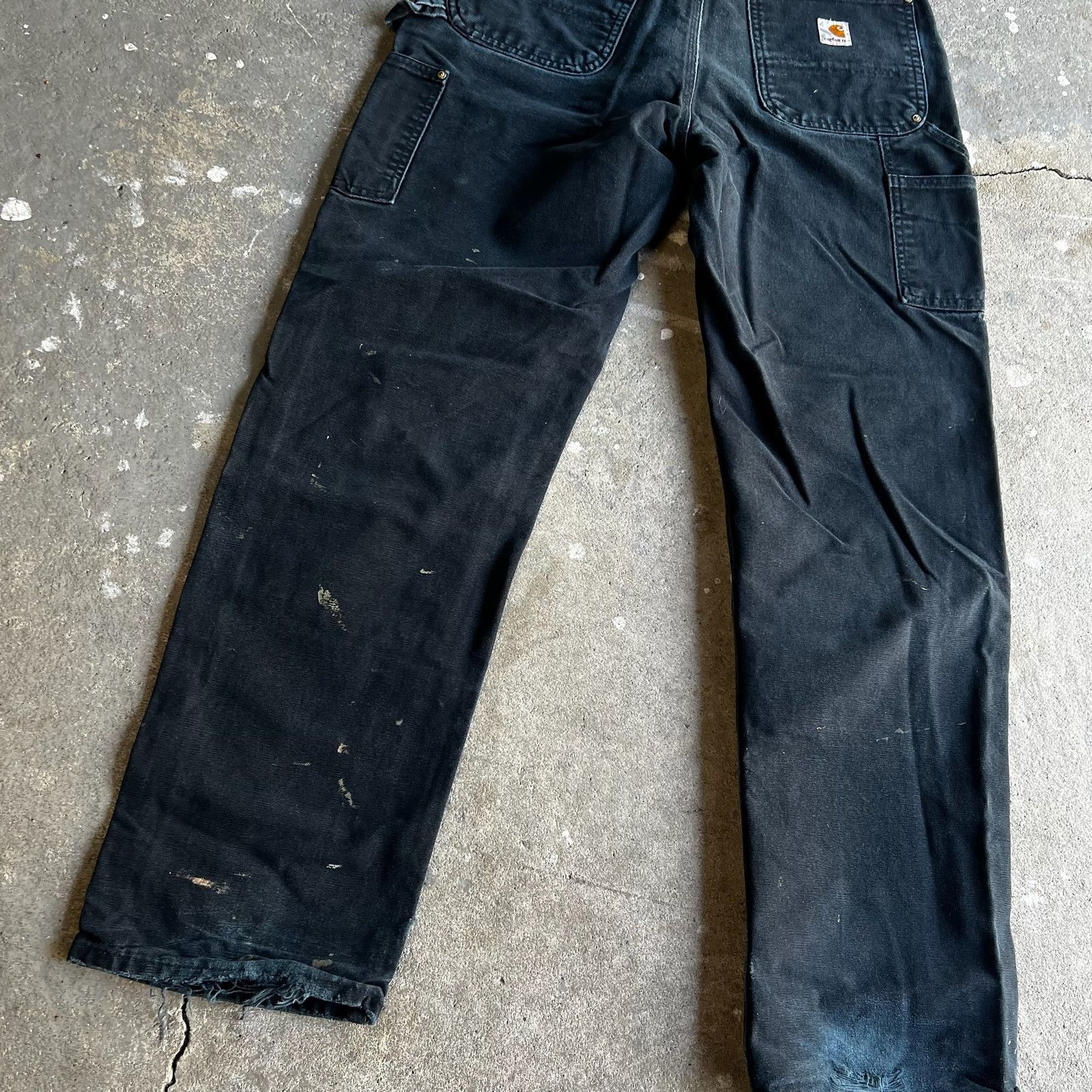 Carhartt × Vintage Carhartt faded black double knee work wear carpenter pants Size US 31 - 8 Thumbnail