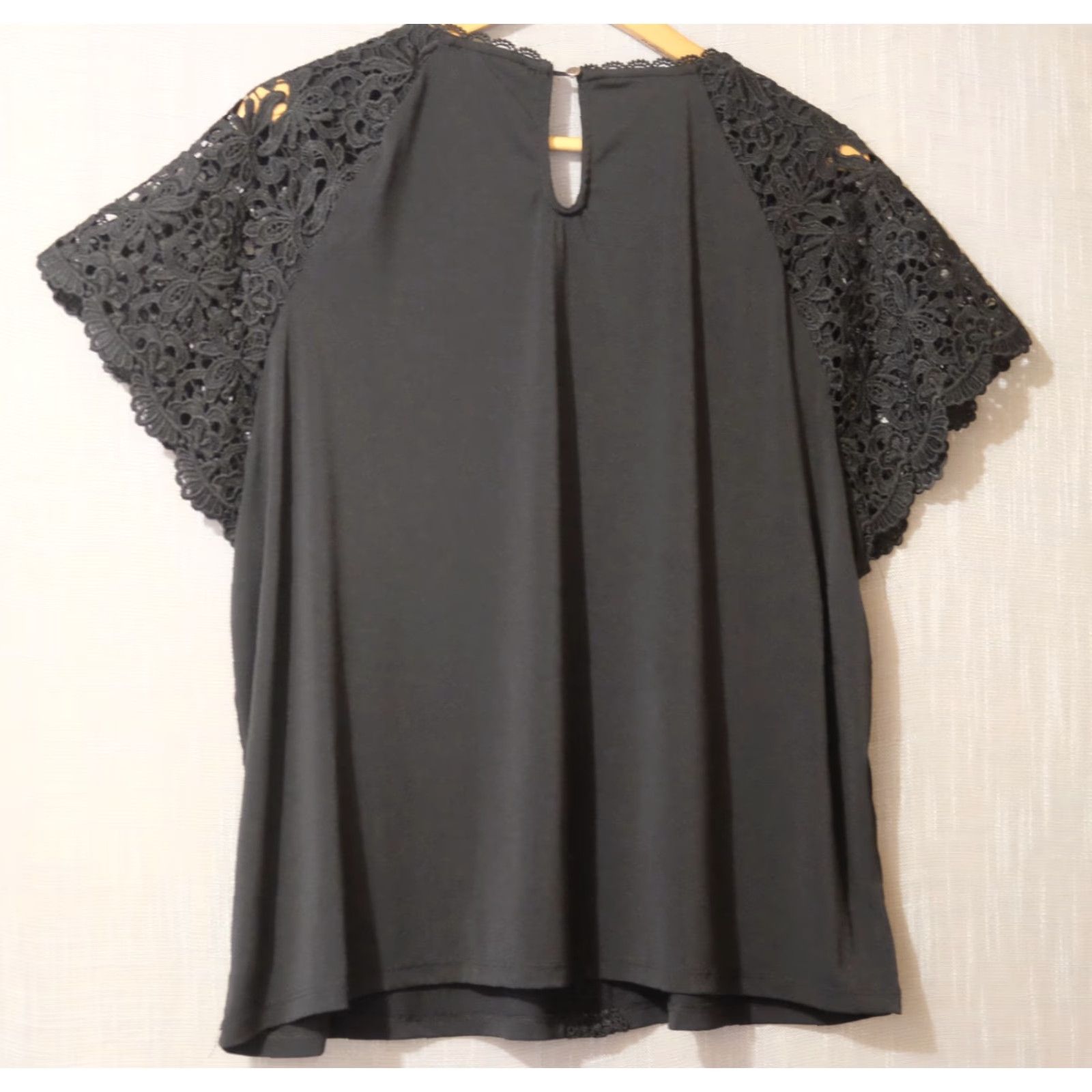 Vintage VINTAGE Cable & Gauge Blouse Black Crochet Lace Short Sleeve Womens XXL #A10-15 Size XXL / US 16-18 / IT 52-54 - 5 Thumbnail