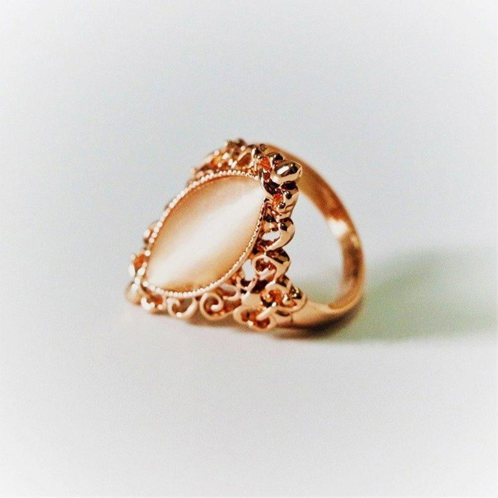 Designer 925 Silver Vintage Pink Opal Rose Gold Ring - Size 7 Size ONE SIZE - 8 Thumbnail