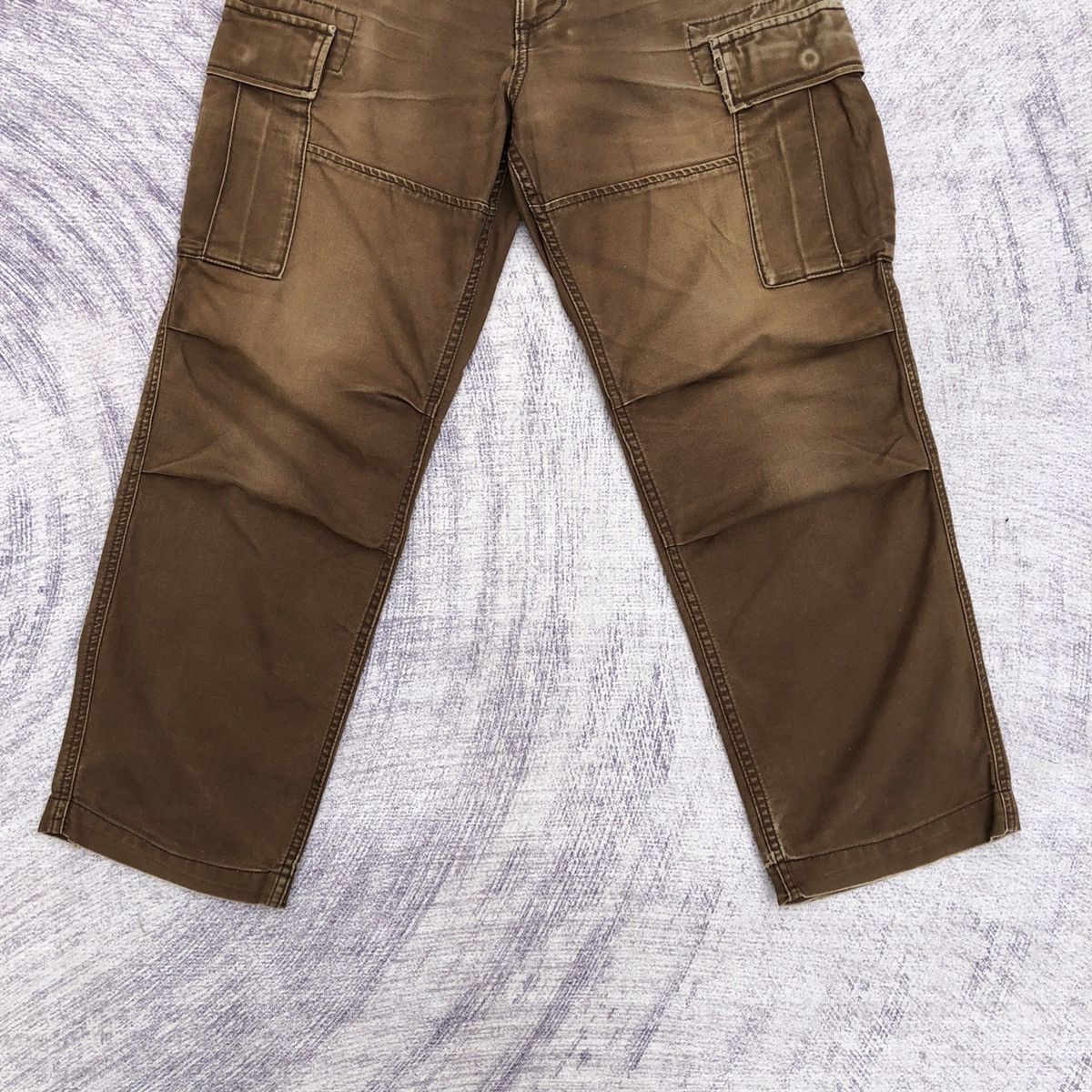 Alpha Industries × Japanese Brand Japanese Cargo Pants Faded Brown Vintage Pattern Size US 26 / EU 42 - 3 Thumbnail