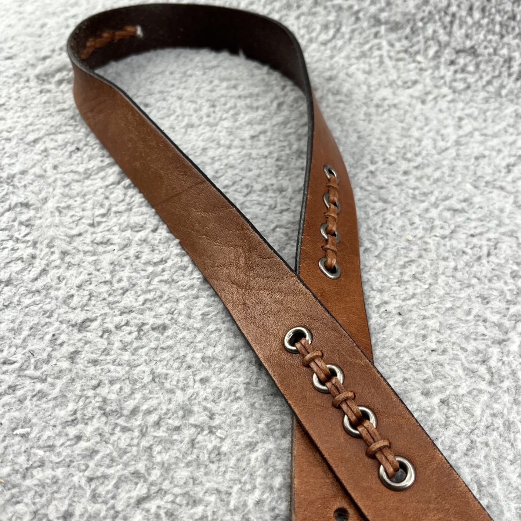 Vintage Rolfs Leather Belt Womens Large Brown Silver Buckle Boho Western Weaving - Dress Belt, Regular Size, Brown Leather Belt, Women's Belt, Rolfs Size ONE SIZE - 6 Thumbnail