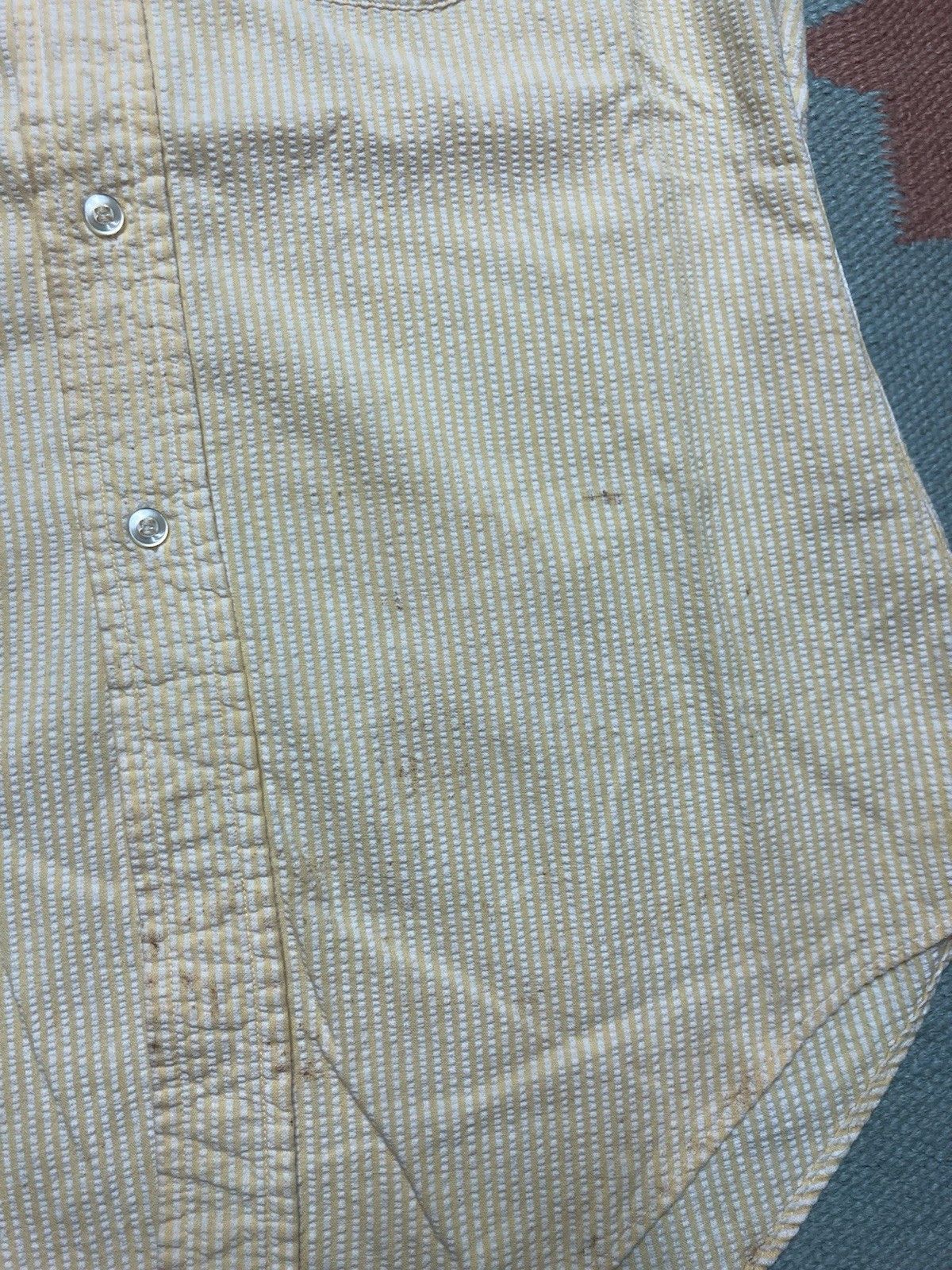 Vintage 1950s 60s button shirt seersucker striped textured medium Size US M / EU 48-50 / 2 - 3 Thumbnail