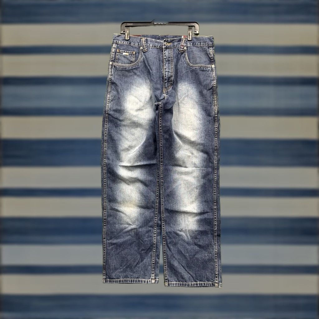 Phat Farm VINTAGE Phat Farm Jeans Mens 36x33 Blue Loose Baggy Fit Y2K 90s Denim Wide Leg Jeans Mens Blue 90s Hip Hop Phat Farm DP491401 Size US 36 / EU 52 - 1 Thumbnail