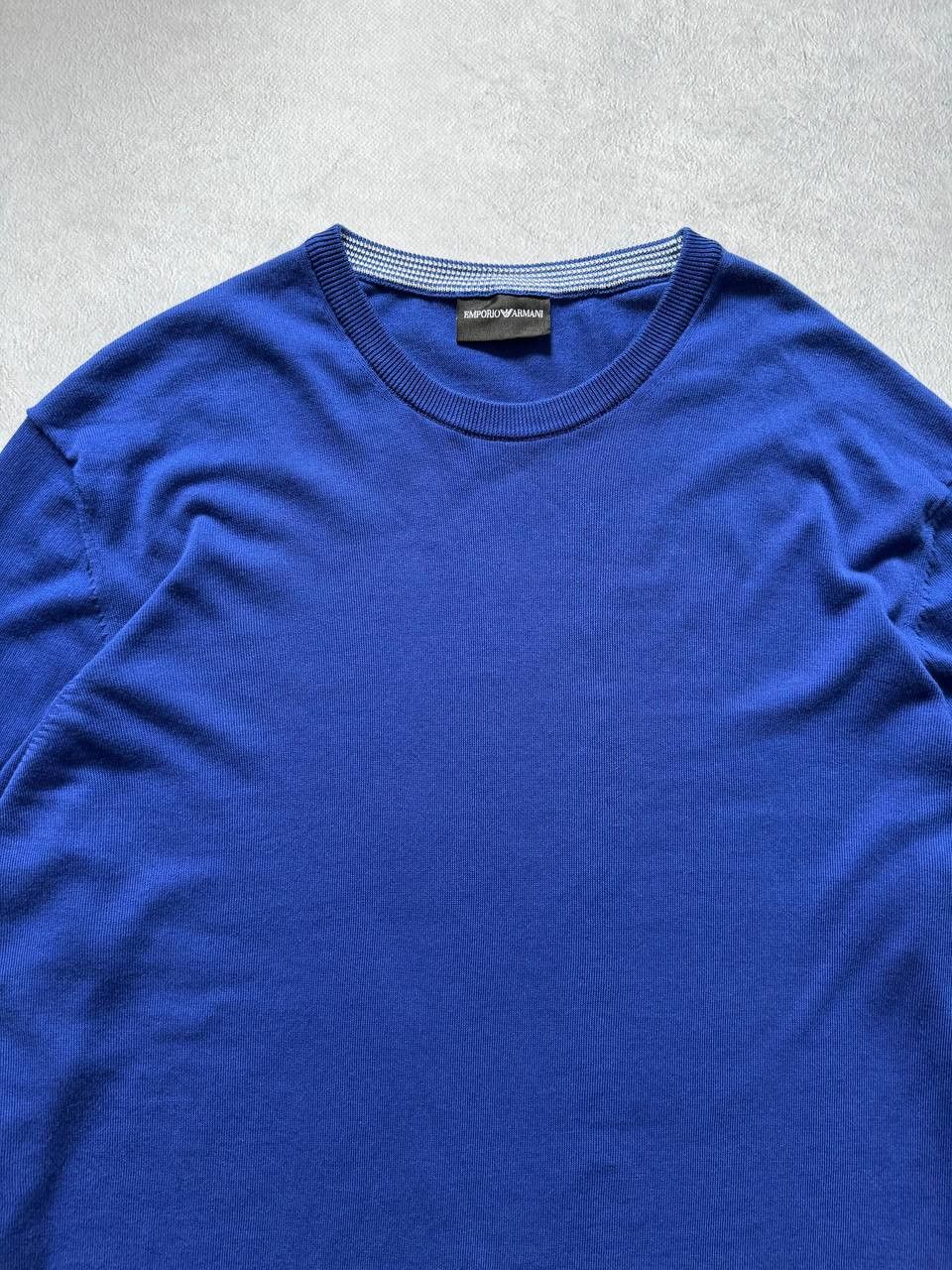 Emporio Armani Vintage Emporio Armani Blue Sweater Pullover Size US XXL / EU 58 / 5 - 4 Thumbnail