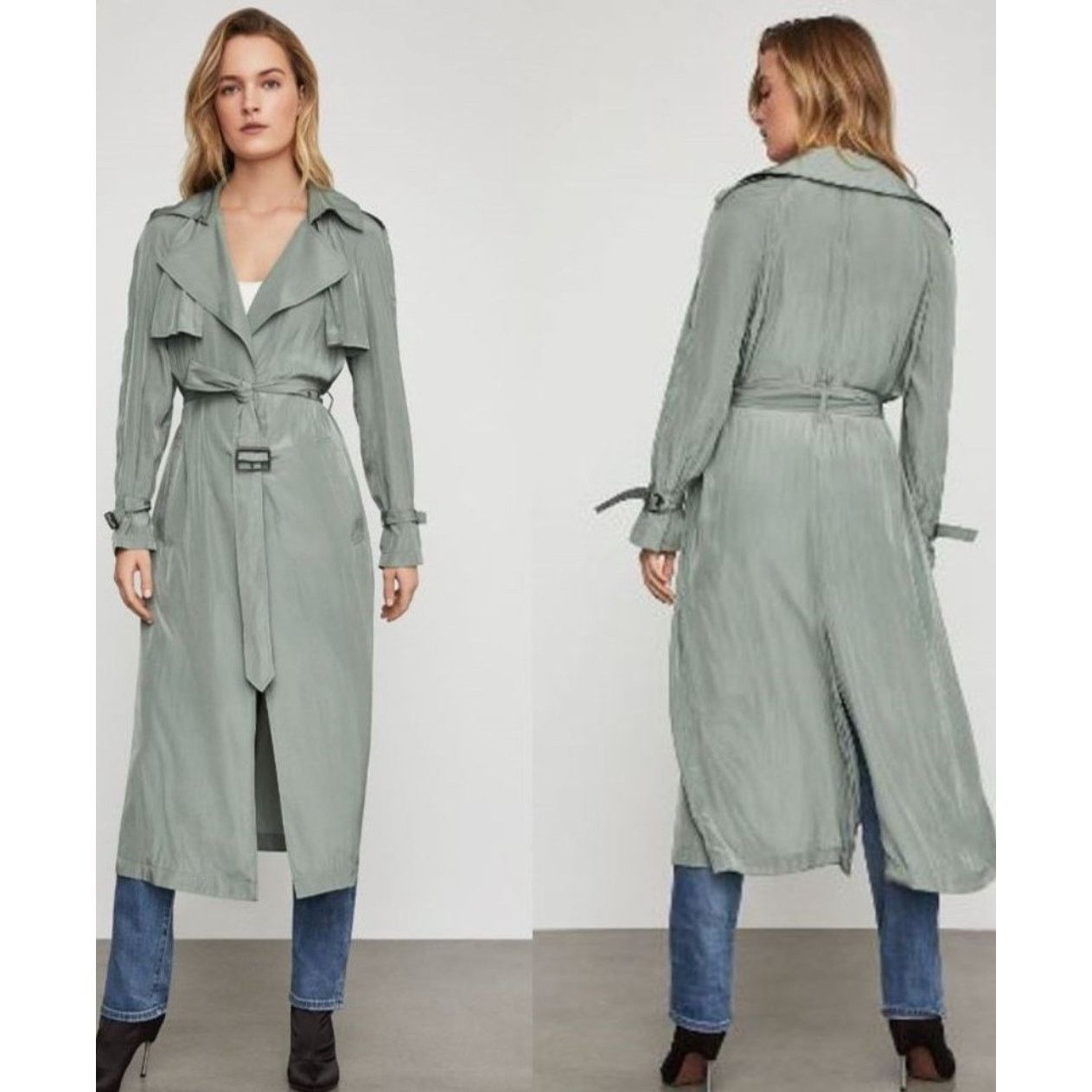 Other BCBGMaxazria Sage Ultra Thin Wide Notch Lapel Belt Jacket S Size S / US 4 / IT 40 - 2 Thumbnail