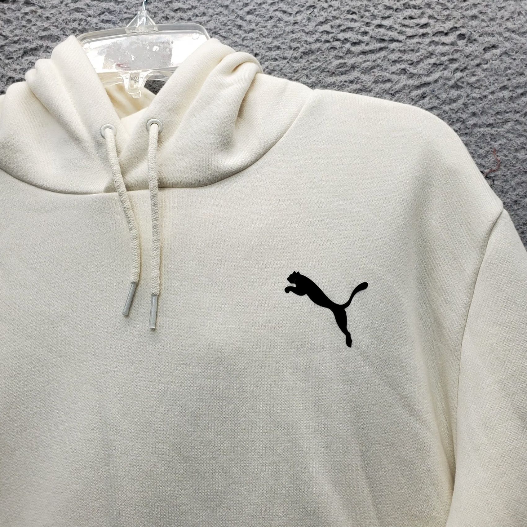 Puma PUMA Essentials Hoodie Mens L White Pullover Cat Logo Knit Fleece Hoodie Pullover Size US L / EU 52-54 / 3 - 7 Thumbnail