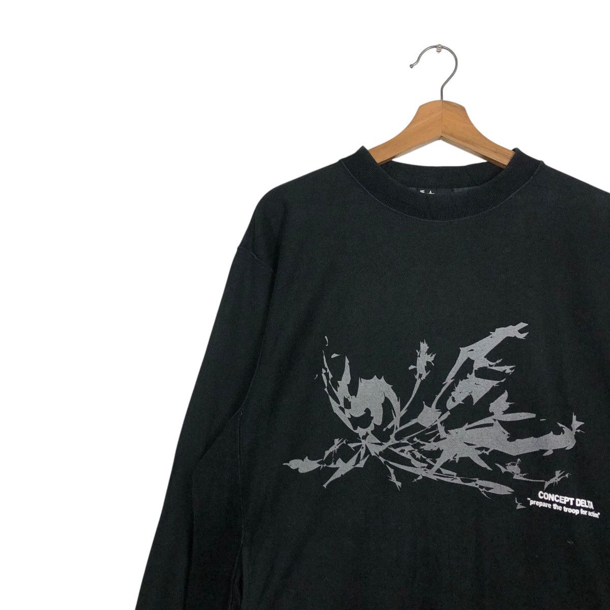 Japanese Brand 📌Vintage Sweatshirt Rich Black Concept Delta Big Logo Size US M / EU 48-50 / 2 - 8 Thumbnail